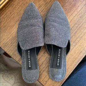 SOLD Alice + Olivia Madalyn Glitter Mules 7.5